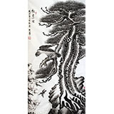戚明四尺國畫《松鷹圖》