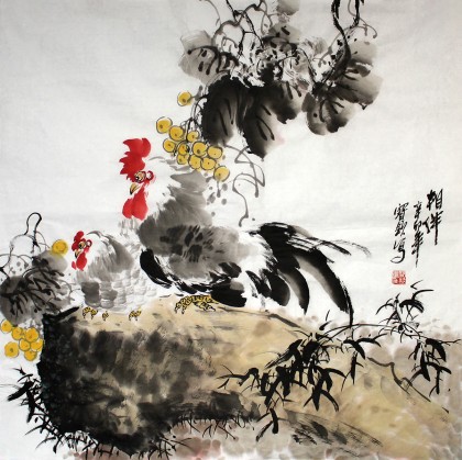 王寶欽四尺斗方臥室畫《相伴》(詢價)