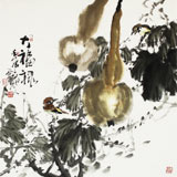 四川美協西蜀山人四尺寫意葫蘆《大福祿》