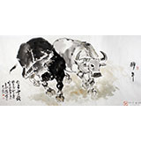 王向陽四尺國畫風水牛《仁者無敵》 中國美術家協會會員