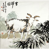 王向陽四尺斗方山羊《吉祥圖》 中國美術家協會會員（詢價）