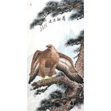 蒲家瑞 四尺松鷹圖《騫翮思遠》 88歲陜西著名老畫家