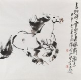 王向陽 四尺斗方《馬馳祥云起 春風(fēng)載福來》 中國美術(shù)家協(xié)會會員（詢價(jià)）