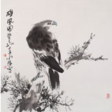 【已售】王向陽 四尺斗方 《雄風圖》中國美術家協會會員