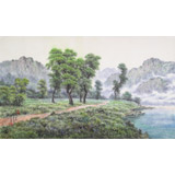 朝鮮畫家蔡京華 四尺《野外的早晨》