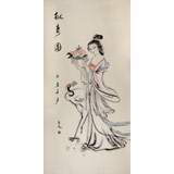 李立辰精品四尺國畫《獻壽圖》河北著名仕女畫家（詢價）
