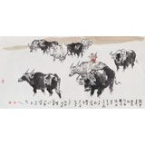 王向陽 四尺國畫《短笛橫吹隔隴聞》 中國美術家協會會員（詢價）