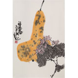 劉紀(jì) 四尺三開《福祿壽》 中國畫大家 真跡收藏（詢價）
