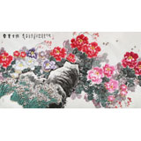曲逸之 六尺《富貴吉祥》 河南省著名花鳥畫家