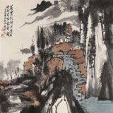 胡書文 四尺斗方精品《萬里乾坤千里目》中國書畫院創作院副院長（詢價）