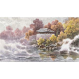 朝鮮畫家范青 四尺《蓮光亭的早晨》