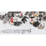 王向陽 四尺《九雞臥雪圖》 中國美術家協會會員（詢價）
