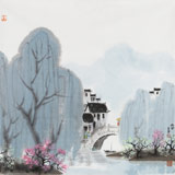 當代著名畫家王壽 四尺斗方《江南春意》(詢價)