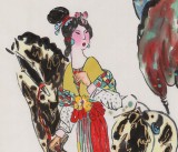 【已售】國(guó)家一級(jí)美術(shù)師王永剛 四尺《唐人出游圖》(詢價(jià))