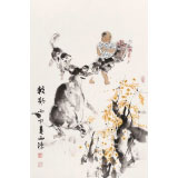 楊西沐 四尺三開《較勁》 中國美術家協會會員（詢價）