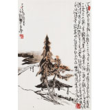 王永剛 手指畫《松亭秋意》 國家一級美術師（詢價）