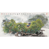 譚良干 四尺《一溪綠水皆春雨》 貴州山水畫名家