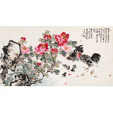 曲逸之 六尺《牡丹花品冠群芳》 河南省著名花鳥畫家
