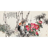 曲逸之 六尺《富貴大吉》 河南省著名花鳥畫家
