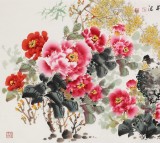 【已售】王寶欽四尺《喜事多多》當代花鳥牡丹畫名家（詢價）