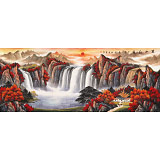 吳東 小八尺《萬山紅遍》 著名易經風水畫家