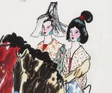 王永剛 四尺《唐女游春圖》 國家一級美術師（詢價）