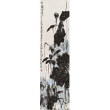 王永剛 六尺對(duì)開(kāi)手指畫(huà)《荷風(fēng)悠遠(yuǎn)》 國(guó)家一級(jí)美術(shù)師（詢價(jià)）
