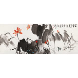 庾超然 小六尺《出水荷風帶露香》 黃鶴樓書畫院院長