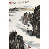 申凌翔 四尺三開《雨后漓江》 廣西山水畫名家