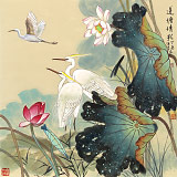 【已售】孫浩群 《蓮塘倩影》 八十歲學院派繪畫名家（詢價）