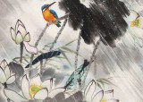 孫浩群 《碧荷翠羽》 八十歲學(xué)院派繪畫名家（詢價(jià)）