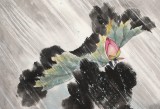 孫浩群 《碧荷翠羽》 八十歲學(xué)院派繪畫名家（詢價(jià)）