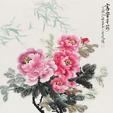 【已售】梁景欣 四尺斗方《富貴平安》 青大美院學院派畫家