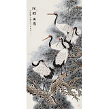 【已售】朱祖義 四尺《松鶴萬壽》 中國老子書畫院副院長