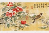 曲逸之 四尺對開《歲寒不凋》 河南省著名花鳥畫家
