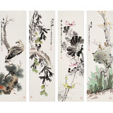 王寶欽 花鳥四條屏當代花鳥牡丹畫名家（詢價）