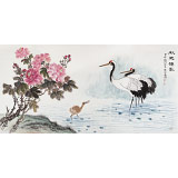 【已售】朱祖義 四尺《秋池仙影》 中國老子書畫院副院長