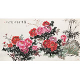 梁景欣 六尺《富貴平安》 青大美院學院派畫家