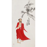曹建濤 四尺《紅衣羅漢》 獨具特色水墨人物畫家
