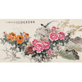 【已售】梁景欣 六尺《花開富貴》 青大美院學院派畫家
