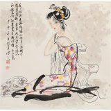【已售】李鳳英 四尺斗方《夜夜相思更漏殘》 北京美協會員