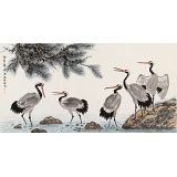 朱祖義 四尺《松鶴延年》 中國老子書畫院副院長