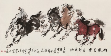王向陽 四尺《雄風萬里 馬到成功》 中國美術家協會會員（詢價）