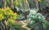 吳東 小八尺《福地安居圖》 著名易經風水畫家