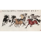 【已售】王向陽 六尺《八駿呈祥》 河南美協會員