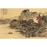 吳顯剛 四尺三開《歸舟圖》 貴州七星關美協主席