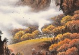 張慧仁 四尺《秋居圖》 廣西山水畫家協會常務理事