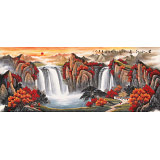 吳東 小八尺《萬山紅遍》 著名易經風水畫家