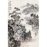 庾超然 四尺三開《秋江歸帆圖》 黃鶴樓書畫院院長