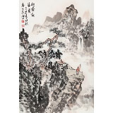 庾超然 四尺三開《松蔭觀瀑圖》 黃鶴樓書畫院院長
